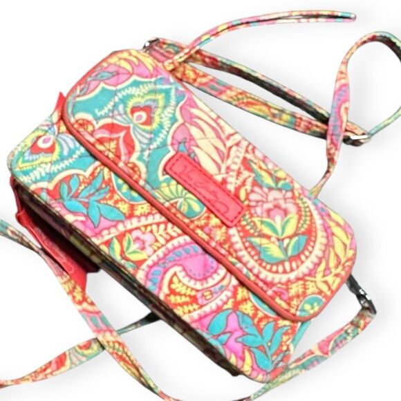 VERA BRADLEY Women’s Multicolor Pretty in Paisley All-in-One Crossbody Wallet - Picture 1 of 11